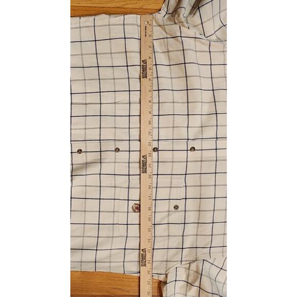 Vintage Twenty X by Wrangler White Plaid Button Down Size Large 16 1/2 x 35/36 - Picture 4 of 5